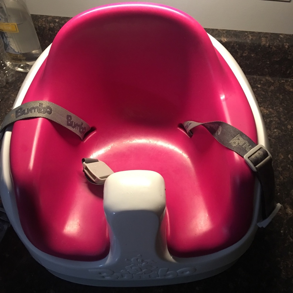 Pink bumbo seat with tray